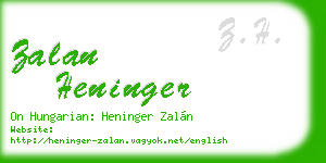 zalan heninger business card