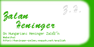 zalan heninger business card